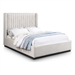 Bowery Hill Contemporary Beige Linen Textured Fabric Full Bed
