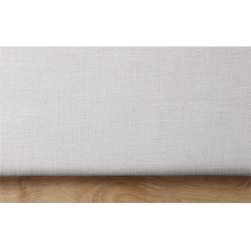 Bowery Hill Contemporary Cream Linen Textured Fabric Full Bed