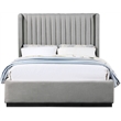 Bowery Hill Contemporary Grey Linen Textured Fabric Full Bed
