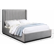 Bowery Hill Contemporary Grey Linen Textured Fabric Full Bed