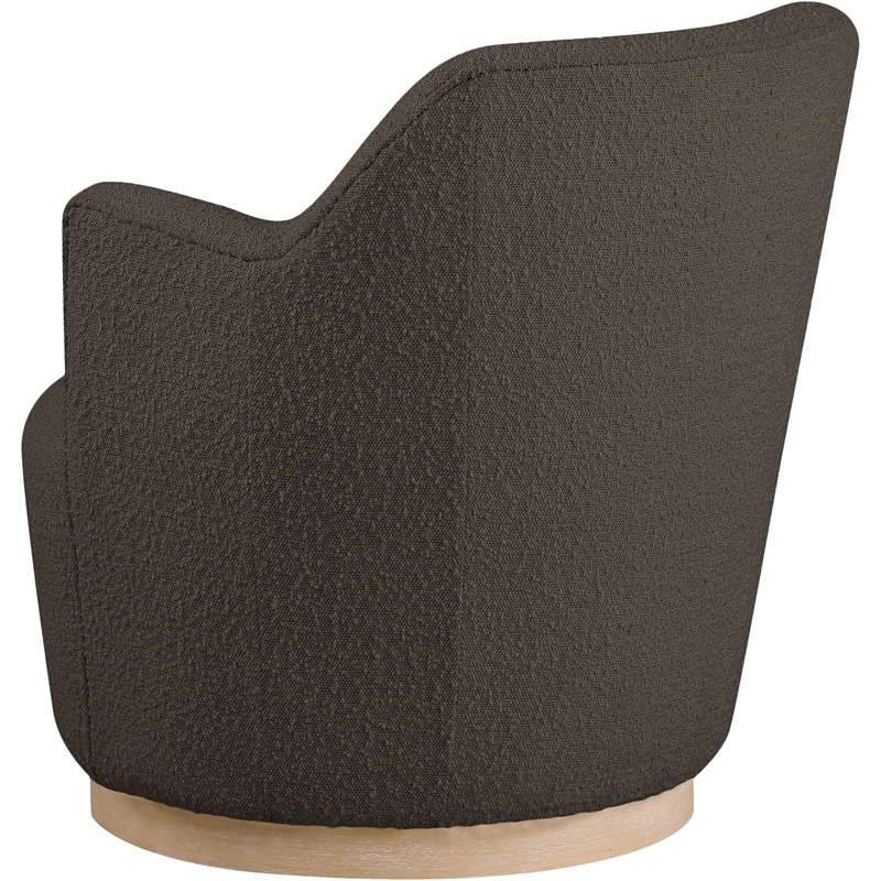 Bowery Hill Contemporary Brown Boucle Fabric Swivel Accent Chair