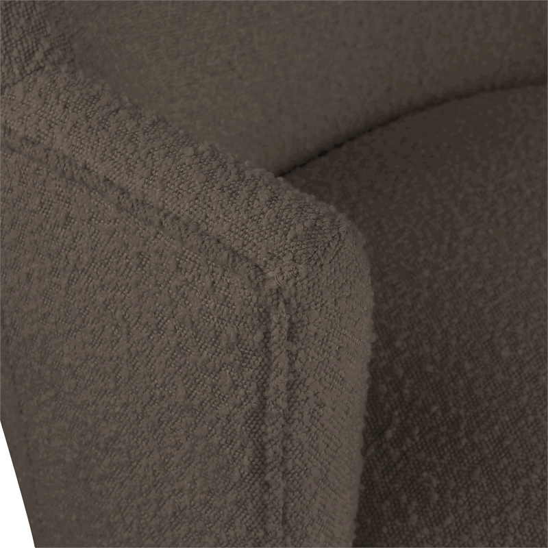 Bowery Hill Contemporary Brown Boucle Fabric Swivel Accent Chair