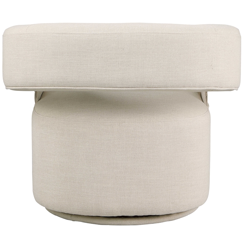 Bowery Hill Upholstered Beige Linen Textured Fabric Swivel Accent Chair