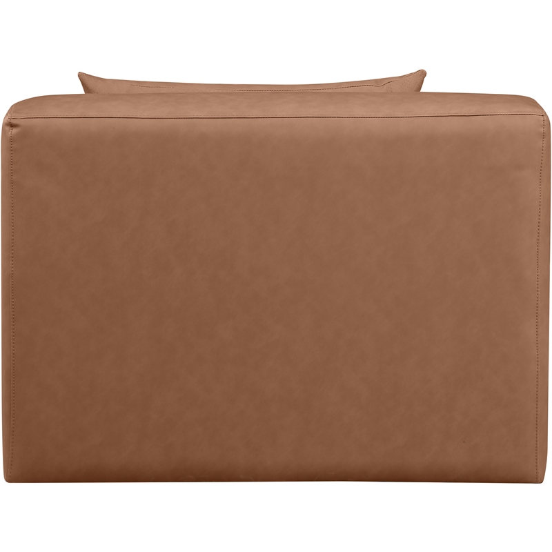 Bowery Hill Contemporary Soft Brown Vegan Leather Armless Chair