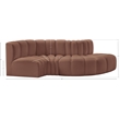 Bowery Hill Contemporary Cognac Vegan Leather Modular Sectional
