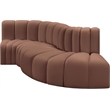 Bowery Hill Contemporary Cognac Vegan Leather Modular Sectional