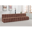 Bowery Hill Contemporary Cognac Vegan Leather Modular Sectional