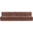Bowery Hill Contemporary Cognac Vegan Leather Modular Sectional
