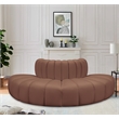 Bowery Hill Contemporary Cognac Vegan Leather Modular Sectional
