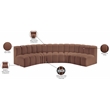 Bowery Hill Contemporary Cognac Vegan Leather Modular Sectional