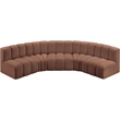 Bowery Hill Contemporary Cognac Vegan Leather Modular Sectional