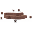 Bowery Hill Contemporary Cognac Vegan Leather Modular Sectional