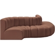 Bowery Hill Contemporary Cognac Vegan Leather Modular Sectional