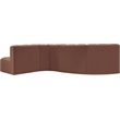 Bowery Hill Contemporary Cognac Vegan Leather Modular Sectional