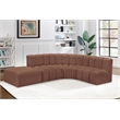 Bowery Hill Contemporary Cognac Vegan Leather Modular Sectional