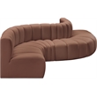 Bowery Hill Contemporary Cognac Vegan Leather Modular Sectional