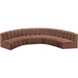 Bowery Hill Contemporary Cognac Vegan Leather Modular Sectional