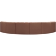 Bowery Hill Contemporary Cognac Vegan Leather Modular Sectional