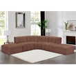 Bowery Hill Contemporary Cognac Vegan Leather Modular Sectional