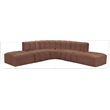 Bowery Hill Contemporary Cognac Vegan Leather Modular Sectional