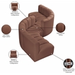 Bowery Hill Contemporary Cognac Vegan Leather Modular Sectional