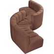 Bowery Hill Contemporary Cognac Vegan Leather Modular Sectional