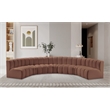 Bowery Hill Contemporary Cognac Vegan Leather Modular Sectional