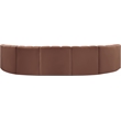 Bowery Hill Contemporary Cognac Vegan Leather Modular Sectional