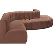 Bowery Hill Contemporary Cognac Vegan Leather Modular Sectional