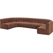 Bowery Hill Contemporary Cognac Vegan Leather Modular Sectional