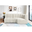 Bowery Hill Contemporary Cream Boucle Fabric Modular Sectional