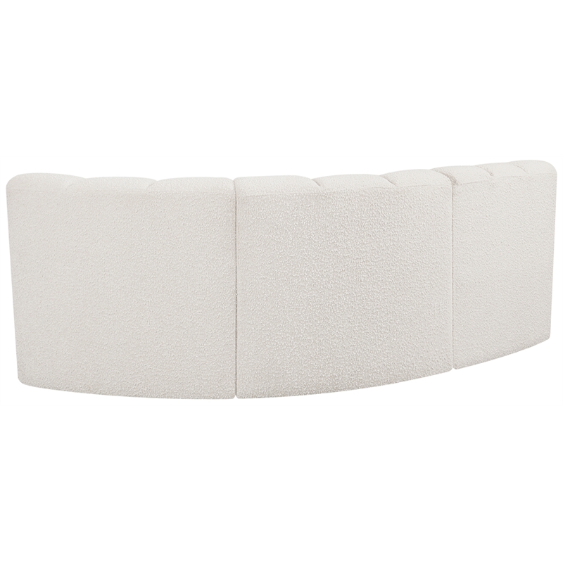 Bowery Hill Contemporary Cream Boucle Fabric Modular Sectional