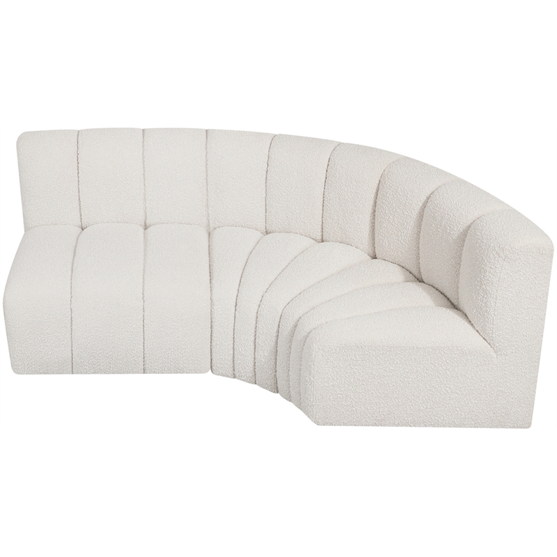 Bowery Hill Contemporary Cream Boucle Fabric Modular Sectional