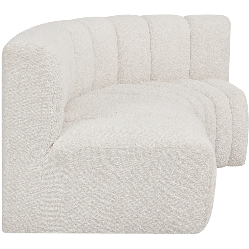 Bowery Hill Contemporary Cream Boucle Fabric Modular Sectional