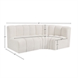 Bowery Hill Contemporary Cream Boucle Fabric Modular Sectional