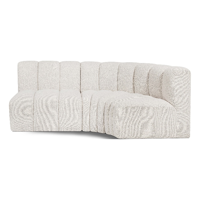 Bowery Hill Contemporary Cream Boucle Fabric Modular Sectional