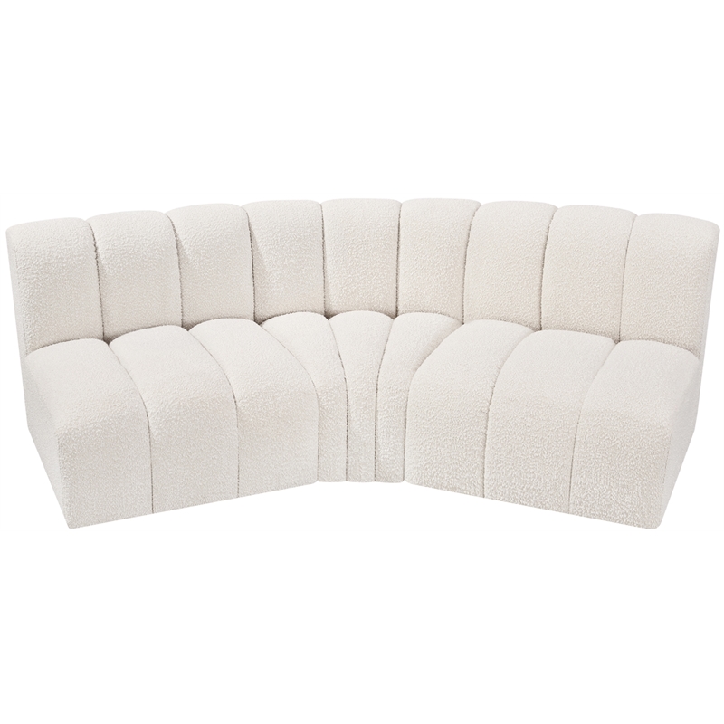 Bowery Hill Contemporary Cream Boucle Fabric Modular Sectional