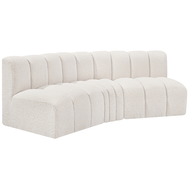 Bowery Hill Contemporary Cream Boucle Fabric Modular Sectional