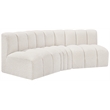 Bowery Hill Contemporary Cream Boucle Fabric Modular Sectional
