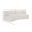 Bowery Hill Contemporary Cream Boucle Fabric Modular Sectional