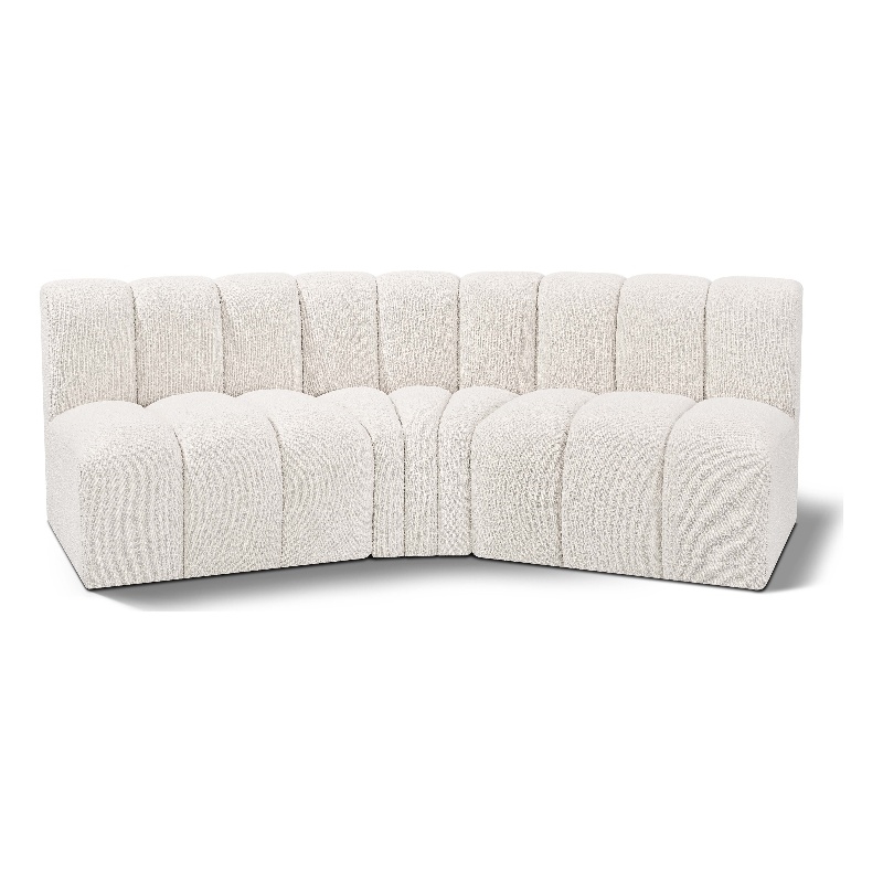 Bowery Hill Contemporary Cream Boucle Fabric Modular Sectional
