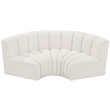 Bowery Hill Contemporary Cream Boucle Fabric Modular Sectional