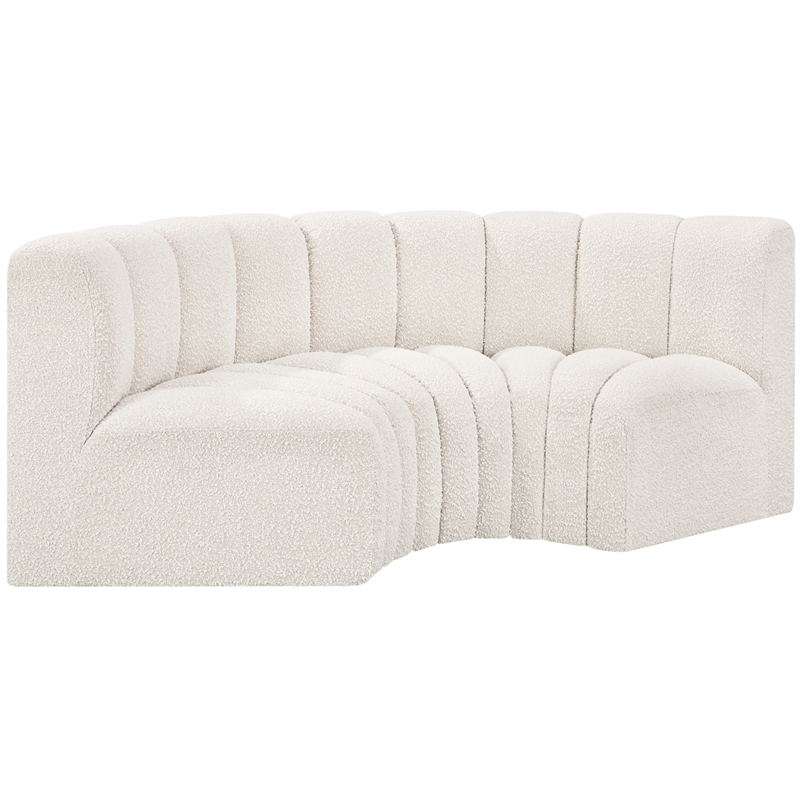 Bowery Hill Contemporary Cream Boucle Fabric Modular Sectional