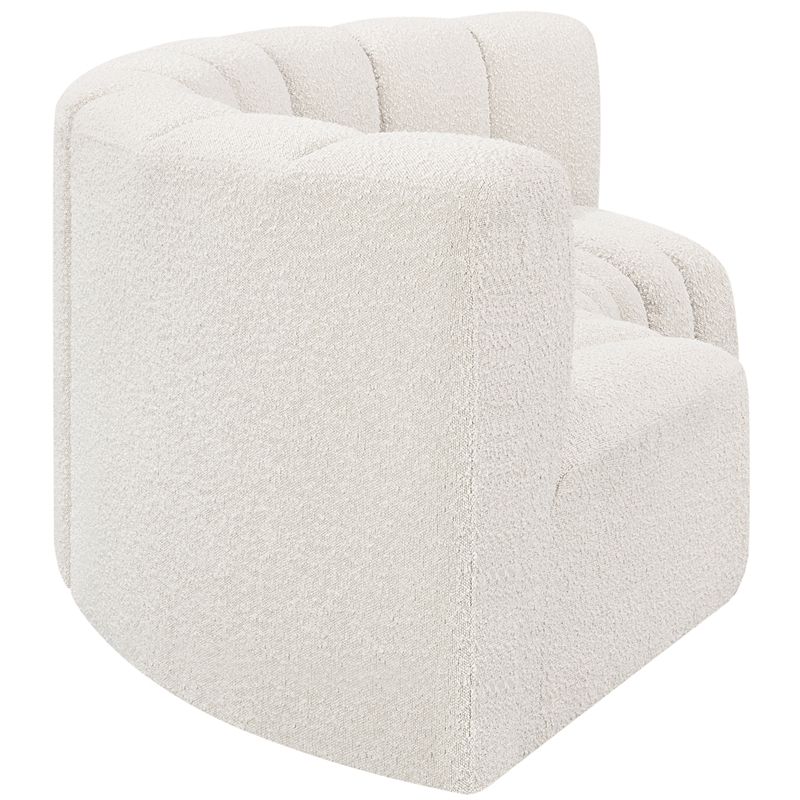 Bowery Hill Contemporary Cream Boucle Fabric Modular Sectional