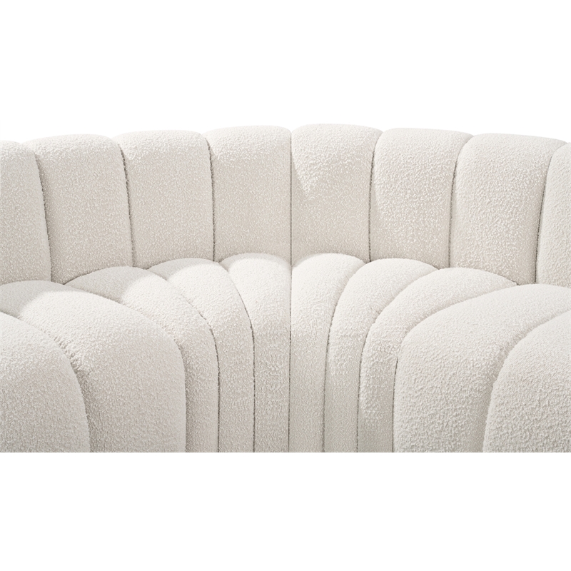 Bowery Hill Contemporary Cream Boucle Fabric Modular Sectional