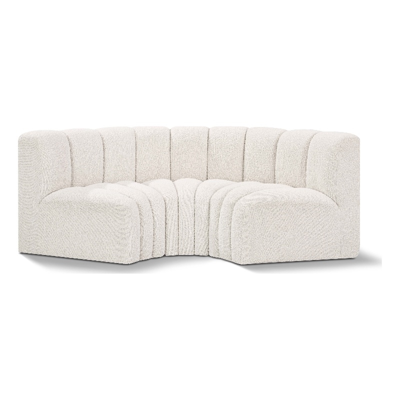 Bowery Hill Contemporary Cream Boucle Fabric Modular Sectional