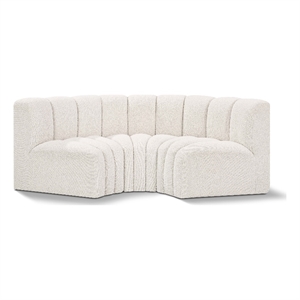 Bowery Hill Contemporary Cream Boucle Fabric Modular Sectional