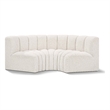 Bowery Hill Contemporary Cream Boucle Fabric Modular Sectional