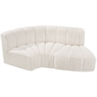 Bowery Hill Contemporary Cream Boucle Fabric Modular Sectional