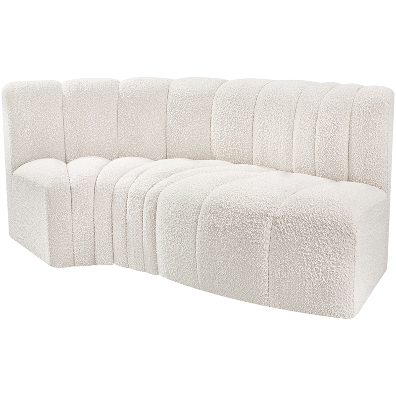 Bowery Hill Contemporary Cream Boucle Fabric Modular Sectional